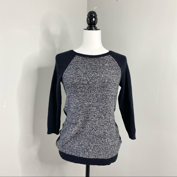 Calvin Klein Black & Grey Marled Contrast Crewneck